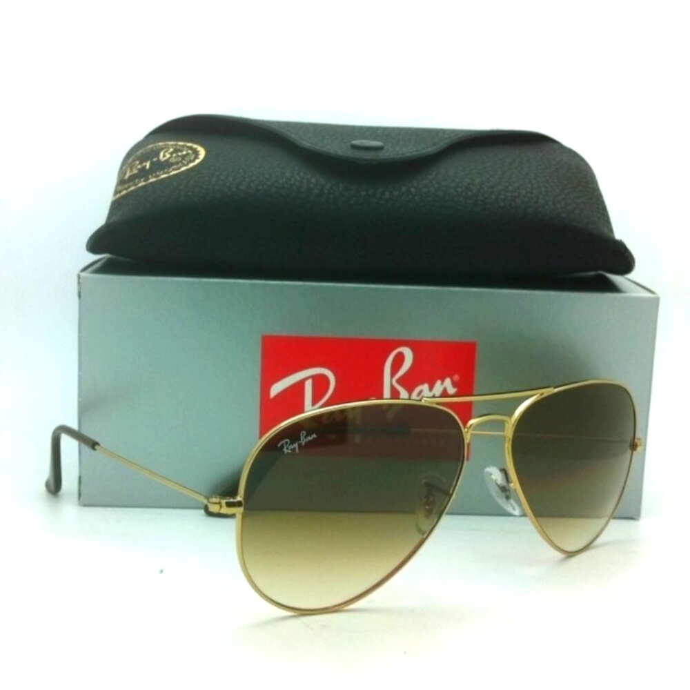 LIKE NEW RayBan Aviator RB3025 Gradient Brown Ray ban Sunglasses - Picture 2 of 13